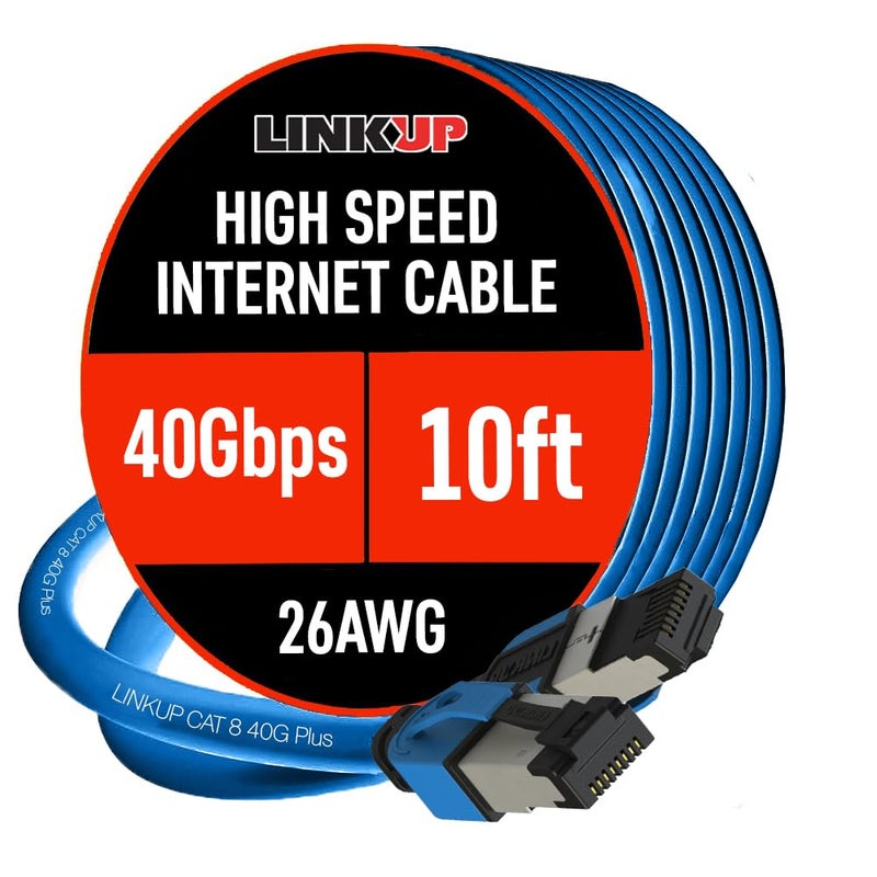 LINKUP Cat 8 Ethernet Cable | Long Internet Cord | High Speed LAN Connection | RJ45 connectors | Use with Cat 5/ Cat 6/ Cat 7 | Optimal for Gaming - Image 1